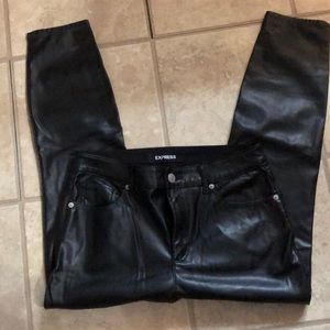 Express Black Faux Leather Ankle Legging High Rise